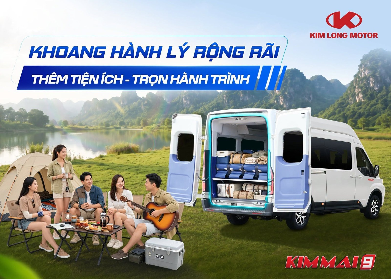 Khoang hành lý rộng rãi trên Kim Long KIMMAI9 EV